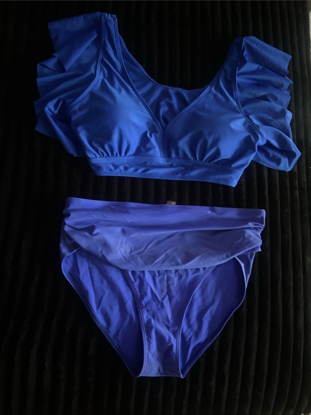 Royal Blue Ruffle Sleeve Bikini Set